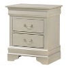 HomeStock Silver Champagne Nightstand with Two Drawers, 24x21x16 Classic Bedside Storage Table with Timeless Stylish Appeal - 2 of 4