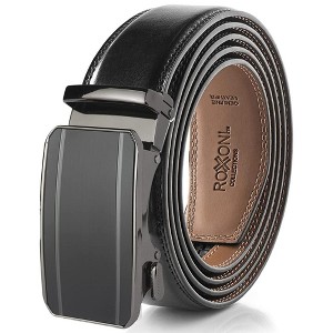 Roxoni Men's Ultra Soft Geniune Leather Rachet Rectangular Prism Dress Belt - 1 of 4