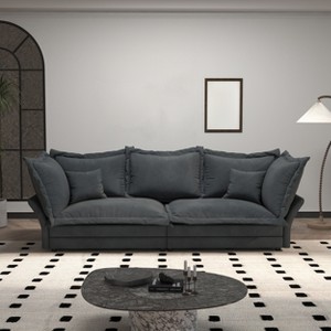 90.55" Modern Sofa Couch, Comfy Upholstered Deep Seat Sofa with Pillows, Convertible  Loveseat for Living Room Bedroom Apartment Office - 1 of 4