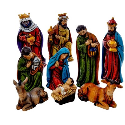 Kurt Adler 5" Resin Nativity, 9 Piece Set