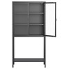NicBex Bookcases for Living Room 4-tier 31" W Classic Metal Storage Cabinet Bookcase with 4 Glass Doors for Home Office - 3 of 4