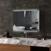 kleankin LED Lighted Medicine Cabinet, Bathroom Mirror Cabinet with Adjustable Shelves, High Gloss, White - 3 of 4