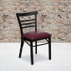 Emma and Oliver 2 Pack Three-Slat Ladder Back Metal Restaurant Chair - 2 of 4