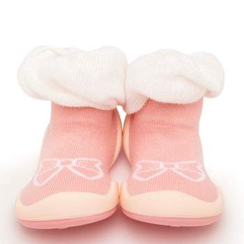 Komuello Baby  Girl First Walk Sock Shoes Bow White
