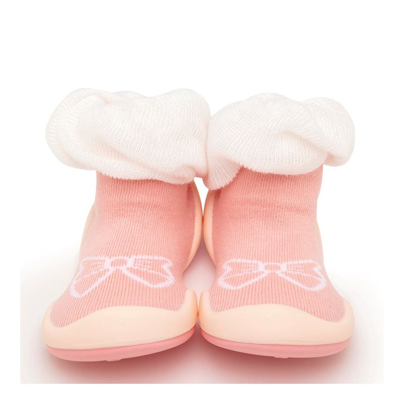 Komuello Baby  Girl First Walk Sock Shoes Bow White, 1 of 8