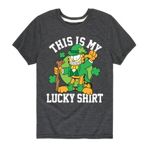Boys' - Garfield - This Is My Lucky Shirt Short Sleeve Graphic T-Shirt - 1 of 4