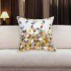 HomeRoots 20" Gray and Gold Geometric Throw Pillow With Embroidery - 2 of 4