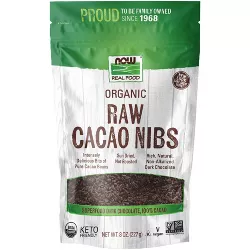 Now Foods Organic Raw Cacao Nibs 8 oz Bag