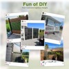 Pexfix 72 x 47 Inch Metal Privacy Screen Freestanding Outdoor Divider Panel For Patio Deck Balcony Heavy Duty Base Weatherproof Brown Lattice Woven - 4 of 4