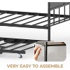 Metal Twin Size Day Bed, Daybed With Trundle, With Stylish Headboard, Sofa BedFrame, for Living Room, Bedroom and Guest Room - 3 of 4