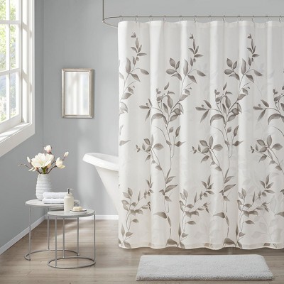 VYNXARIA Modern contemporary shower curtain,Lightweight sheer fabric for a fresh look and feel,Gray