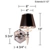 Vienna Full Spectrum Manhattan Modern Wall Lamp Chrome Crystal Hardwire 6" Fixture Black Paper Shade for Bedroom Reading Living Room House Hallway - 4 of 4