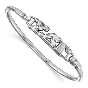 Black Bow Jewelry Sterling Silver Sigma Delta Tau Greek Life Bangle Bracelet 6 Inch - 1 of 3
