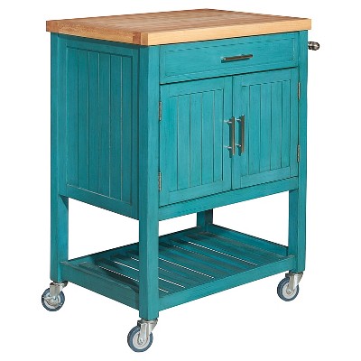 Abigail Kitchen Cart Teal - Powell Company