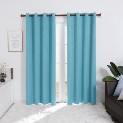 Deconovo 100% Blackout Faux Linen Curtains 2 Panels – Multiple Sizes