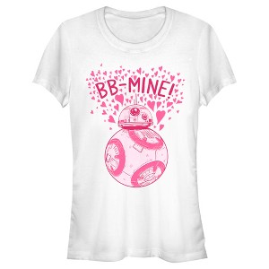 Juniors Womens Star Wars The Last Jedi Valentine's Day BB-Mine T-Shirt - 1 of 4