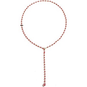 Gothic Blood Drop Fringe Choker With Crystal & Pearl Beads For Vampire Halloween Punk Jewelry - 1 of 4