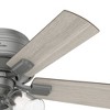 Hunter Fans 42" Crestfield Lighted Ceiling Fan Matte Silver with Light Gray Oak Blades - Rustic Vintage Style - 2 of 4