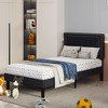VECELO Velvet Upholstered Platform Bed Frame with Adjustable Headboard, Sturdy Wood Slats & Metal Support, No Box Spring Needed, Twin/Full/Queen Size - 3 of 4