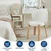 Wood Dining Chairs Plush Teddy Fabric, Modern Cute Design, Curved Backrest, Wood Frame, Upholstered for Kitchen and Living Room - 2 of 4