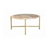 32" Marble Nesting Coffee Table with Golden Metal Frame, Elegant Low-Profile Modern Design for Living Room, Lounge, or Office - 2 of 4