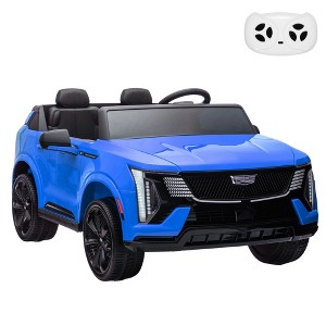 24V Licensed Cadillac 2-Seater Kids Ride On Car, Electric Truck w/ Remote, 130W Motors, LED Lights & Music - 1 of 4