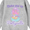 Polly Pocket Take Me To Pollyville Crew Neck Long Sleeve Gray Heather Youth Sweatshirt - 2 of 2