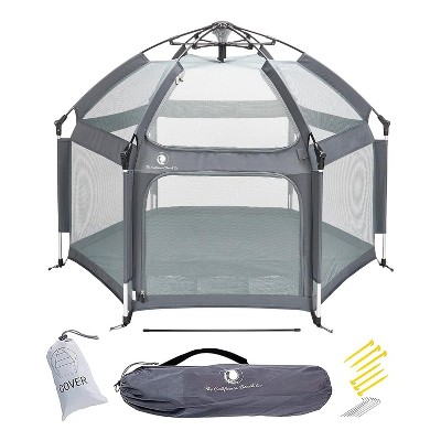 Image of POP 'N GO Baby Playpen - Indoor & Outdoor Playpen for Babies and Toddlers - Baby Beach Tent, Foldable, Portable W/Canopy & Travel Bag-Anchor Grey