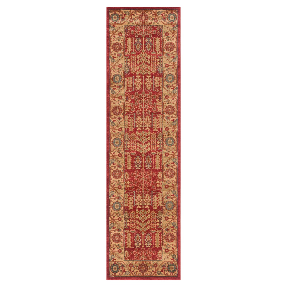 2'2inx8' Runner Garrison Area Rug Red/Natural - Safavieh