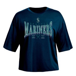 MLB Seattle Mariners Women's Fashion Fit Crop T-Shirt : Target