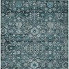 Dark Green Aqua And Charcoal Oriental Washable Indoor Outdoor Area Rug - 4 of 4