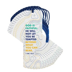 Dicksons God is Faithful Squiggly Line 6 inch Paper Tussled Bookmark Pack of 12 - 1 of 4