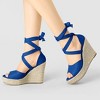 Allegra K Women's Lace Up Open Toe Platform Espadrille Wedge Sandals - 2 of 4