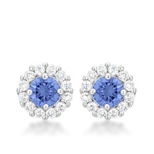 Slickblue Classic Rhodium Bridal Earrings, 2.52 Ct. CZ, 10mm, Butterfly Back, Women's Jewelry, 9 Color Options - 1 of 2