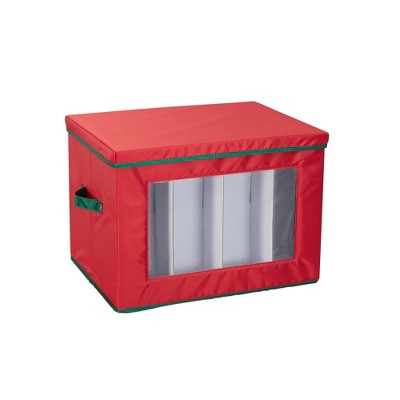 Tall Wine and Bottle Storage Chest, Red and Green