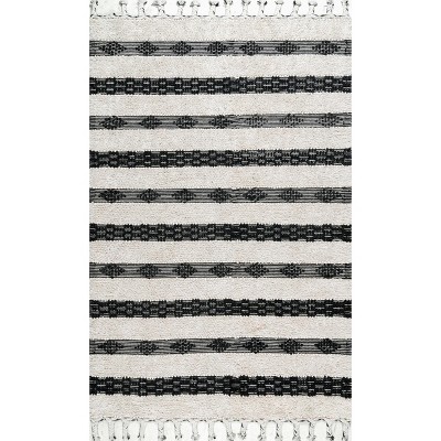 Nuloom Handmade Striped Delia Shag Indoor Area Rug