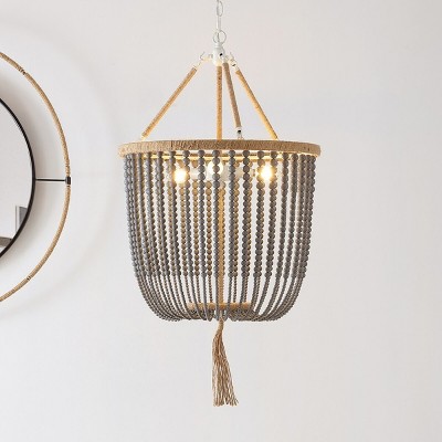 Angie 18" Grey Acrylic Beaded Pendant Light