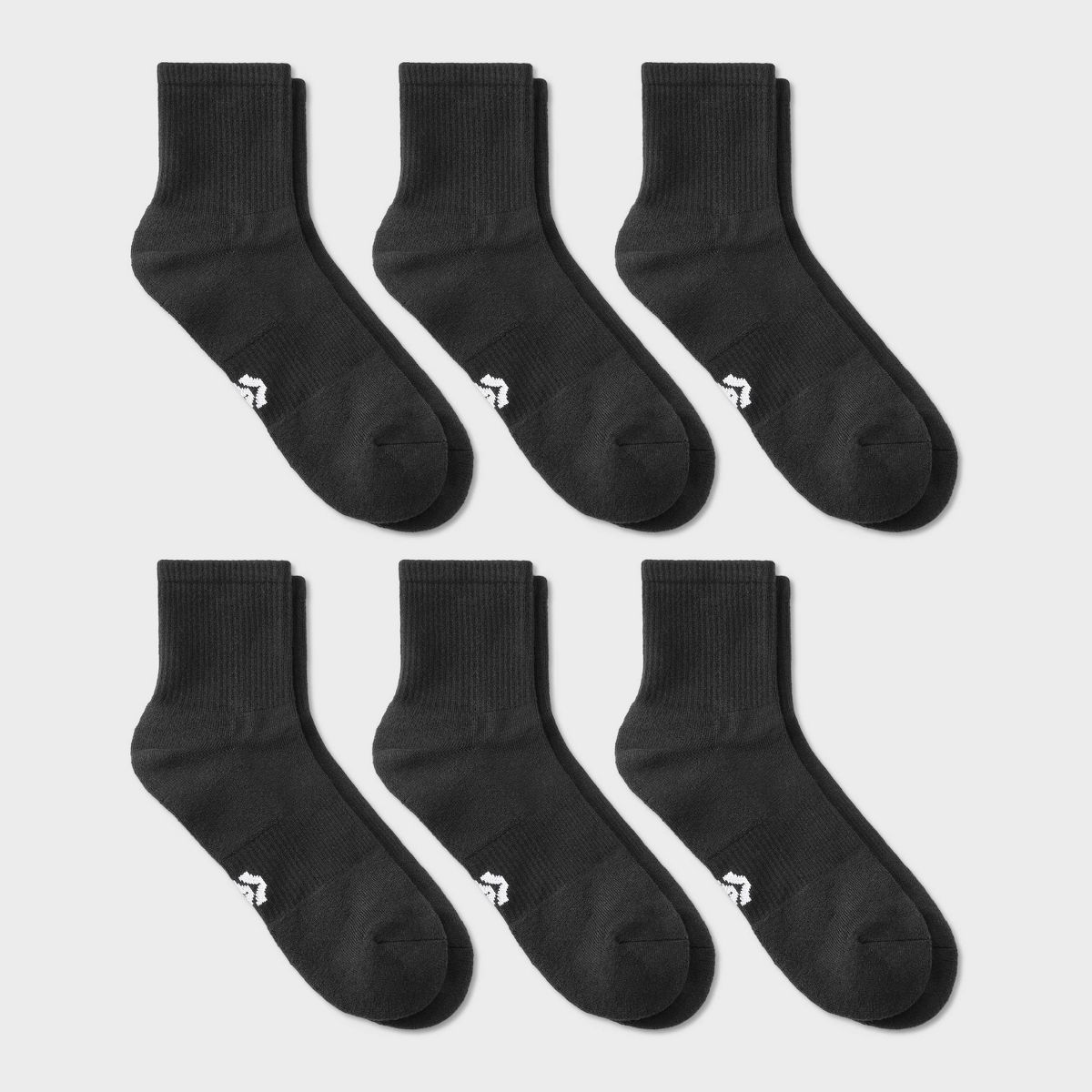 Men's New 6pk Quarter Crew Socks - All In Motion™ 6-12