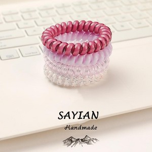 4 pcs Flower pattern Phone Circle Coil Hair Ties, Mixed color Hair circle, and Cute Hair Accessories - Perfect for Girls and Women - 1 of 3