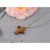 Natural Stone Cross Necklace Charm Cross Birthstone Pendant Quartz Healing Crystal Jewelry - 2 of 4