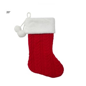 Season's Designs 20In Red Tree Stocking / Fur Border / Po - 1 of 1