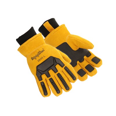 Refrigiwear Warm Fleece Lined Fiberfill Insulated Cowhide Leather Work  Gloves (gold, Medium) : Target