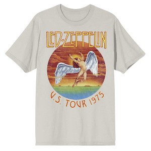 Led Zeppelin U.S. Tour 1975 T-Shirt - Vintage Rock Crew Neck Short Sleeve T-shirt - 1 of 2
