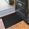 Evideco French Home Goods Outdoor Front Door Mat Drew Checkerboard Rubber Rug 24x16 Black - 2 of 4