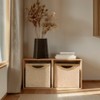 Aoibox 2 Pack Foldable Oatmeal Felt Storage Cube Bins 13 Inch with Rattan Handle Decorative for Closet Bedroom - 3 of 4