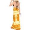 LA LEELA Women's Vacation Swimwear Sarong Wrap Cover up Wraps Long Beachwear Swimsuit Skirts Bathing Suit One Size Gold, Abstract - 3 of 4