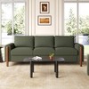 83.86" Teddy Velvet Curved 3-Seater Sofa with High Weight Capacity, Durable Solid Wood Frame and Easy Maintenance - 2 of 4