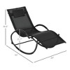 Outdoor Patio Rocking Chair, Porch Rocker for Sun Tanning with Pillow and Armrests for Lawn, Beach - 3 of 4