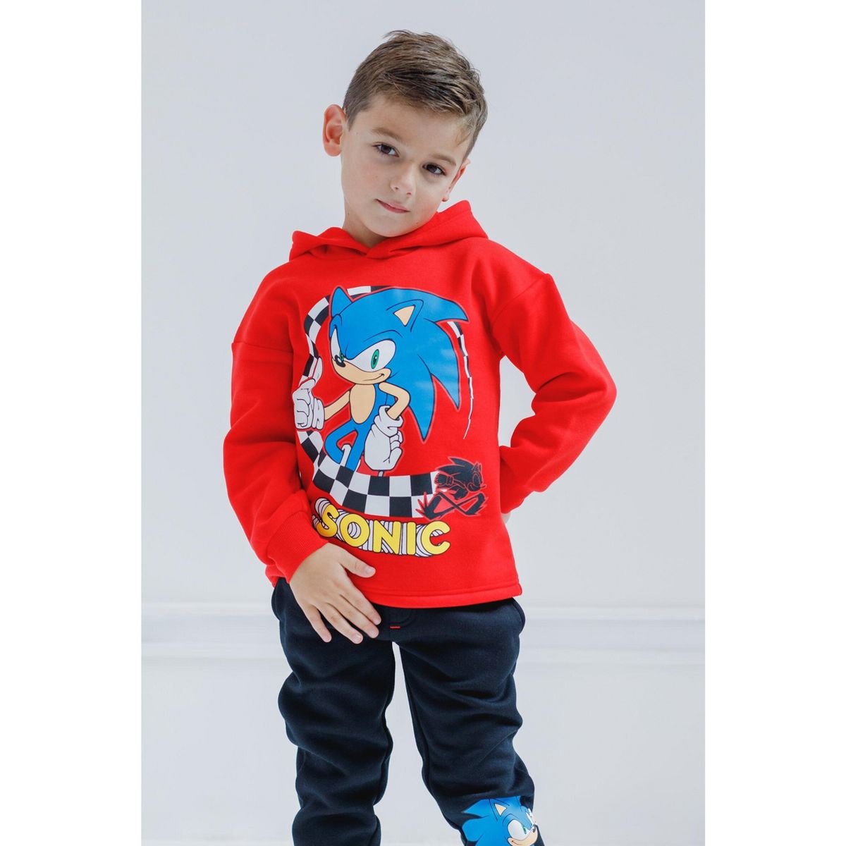 Sonic the Hedgehog Fleece Pullover Hoodie Pants Outfit Set Little Kid to Big Kid - thumbnail 10