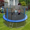 UNISOAR 15FT Trampoline with Basketball Hoop Inflator and Ladder，Blue - 2 of 4